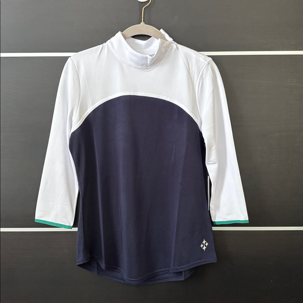 Jofit Women's 3/4 Sleeve Colorblock Mock Golf Top - Picture 2 of 13
